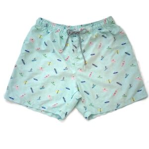 Boardies Mens Surfboard Print Mint Green  Swim Trunks Size Large